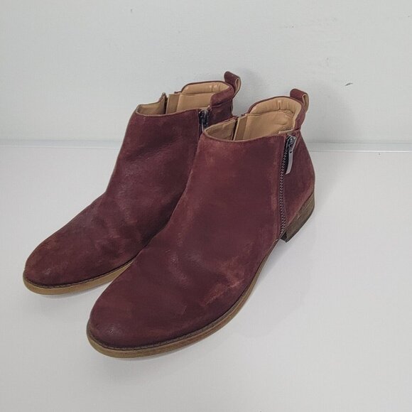 Franco Sarto Boots Womens 8M Brown Hancock Ankle Bootie Zip Casual - Picture 1 of 13